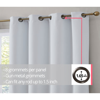Dakota Complete Blackout Drapery Heavy Thermal Insulated Efficient Window Curtain Grommet Panels, 2 Panels