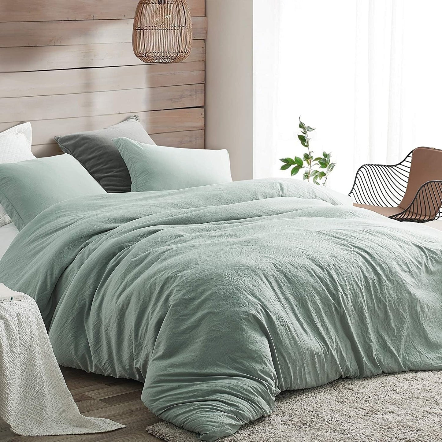 Natural Loft King Solid Duvet Cover Set