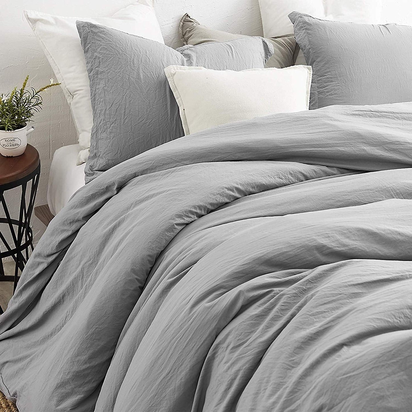 Natural Loft King Solid Duvet Cover Set