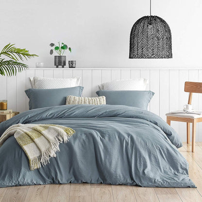Natural Loft King Solid Duvet Cover Set