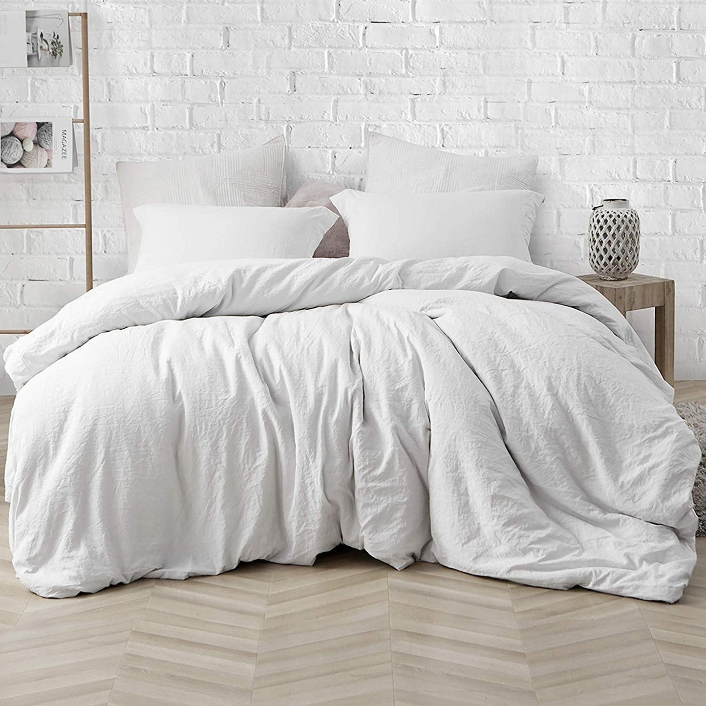 Natural Loft King Solid Duvet Cover Set