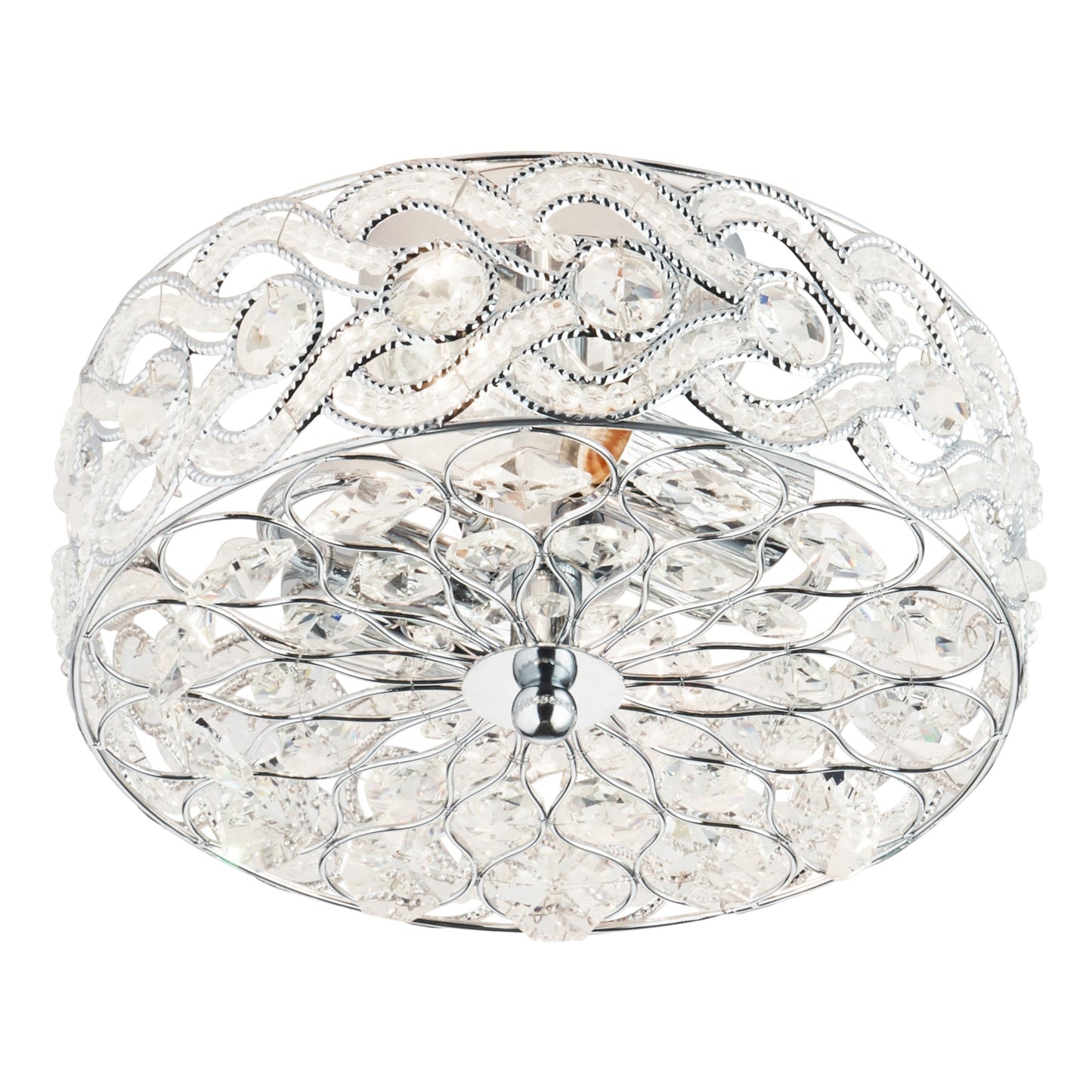 River of Goods Olivia Braided Metal and Crystal 11.5-inch Semi-Flush Mount Ceiling Light - 11.5 x 11.5 x 6.375