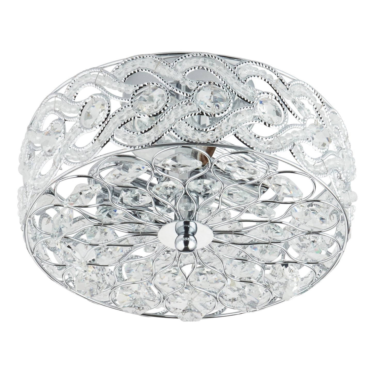 River of Goods Olivia Braided Metal and Crystal 11.5-inch Semi-Flush Mount Ceiling Light - 11.5 x 11.5 x 6.375