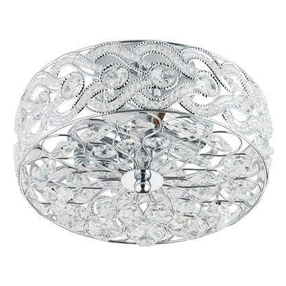 River of Goods Olivia Braided Metal and Crystal 11.5-inch Semi-Flush Mount Ceiling Light - 11.5 x 11.5 x 6.375
