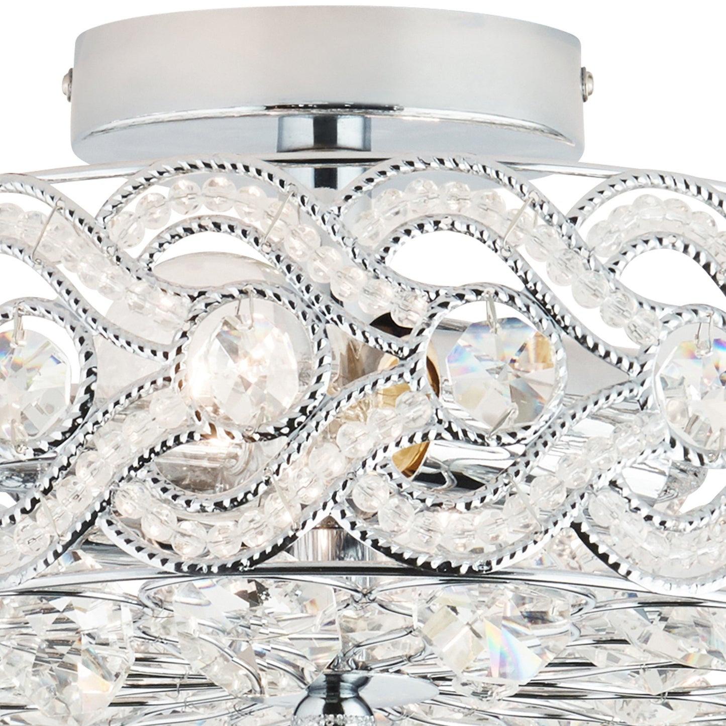 River of Goods Olivia Braided Metal and Crystal 11.5-inch Semi-Flush Mount Ceiling Light - 11.5 x 11.5 x 6.375