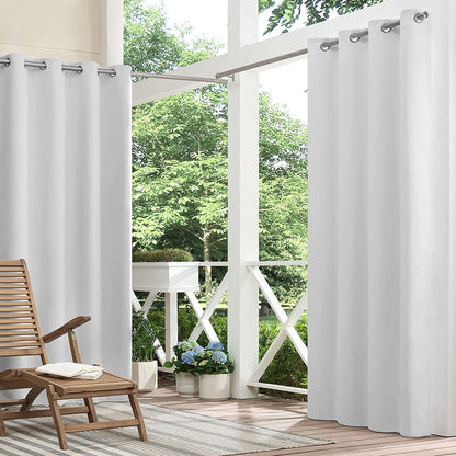 Eclipse Brockfield Waterproof Blackout Thermal Insulated Grommet Outdoor Curtain for Patio or Porch (1 Panel)