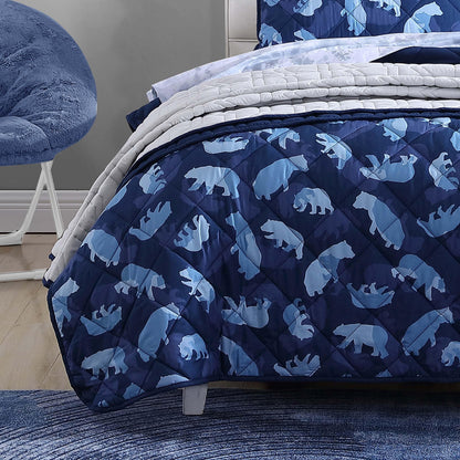 Eddie Bauer Kids Camp Camo Navy Quilt Set