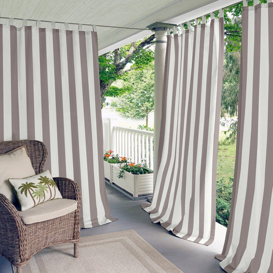 Elrene Highland Stripe Indoor/ Outdoor Single Curtain Panel