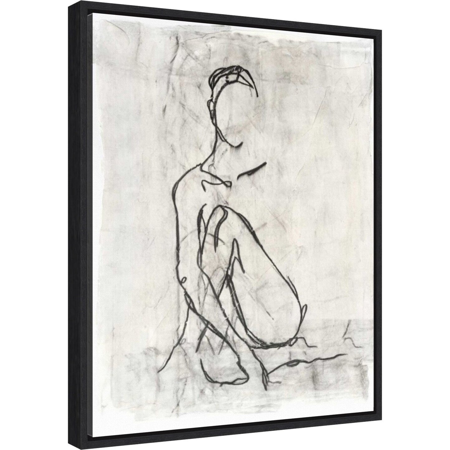 Embellished Nude Contour Sketch II by Ethan Harper Framed Canvas Wall Art Print