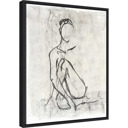 Embellished Nude Contour Sketch II by Ethan Harper Framed Canvas Wall Art Print