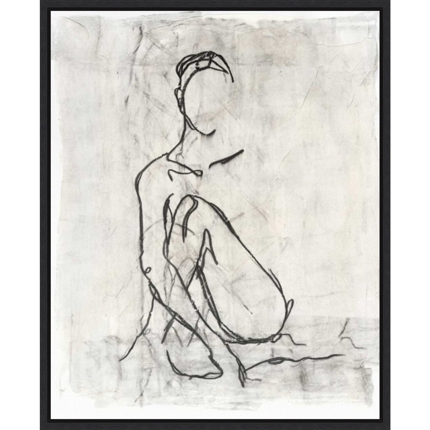 Embellished Nude Contour Sketch II by Ethan Harper Framed Canvas Wall Art Print