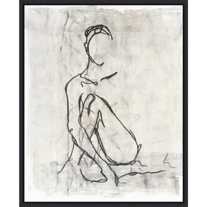 Embellished Nude Contour Sketch II by Ethan Harper Framed Canvas Wall Art Print