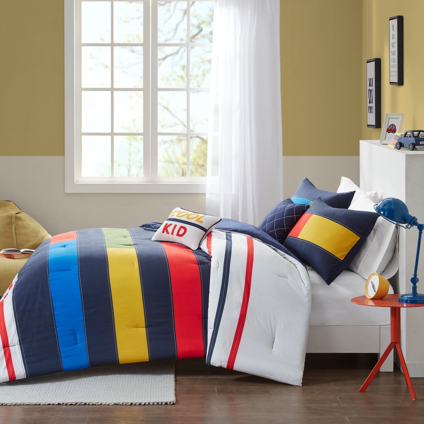 Emmett Stripe Printed Comforter Set by Intelligent Design Kids