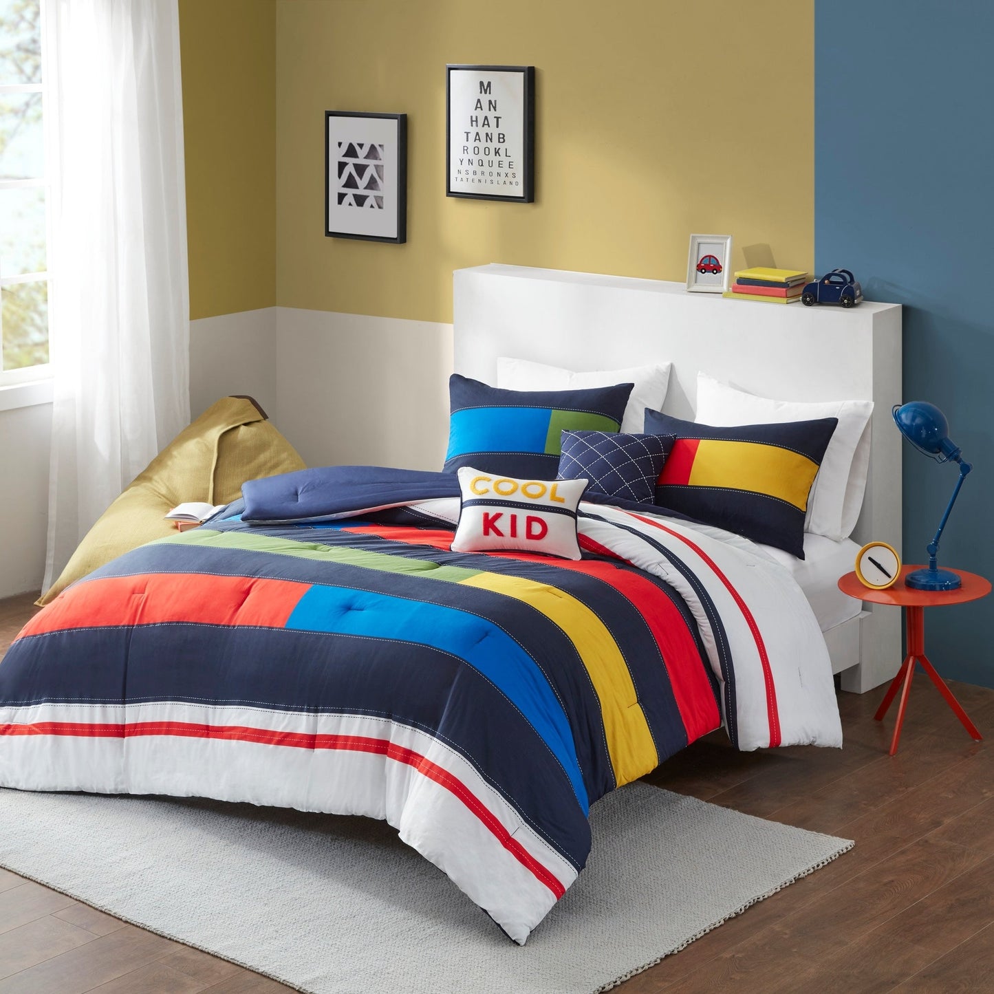 Emmett Stripe Printed Comforter Set by Intelligent Design Kids