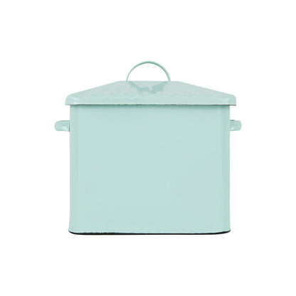 Enameled Metal Bread Box with Bread Message