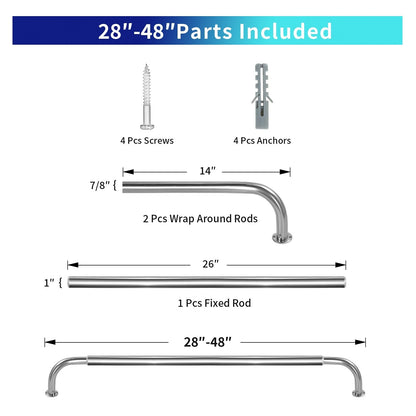Energy-saving Wraparound Adjustable French Blackout Curtain Rod Set