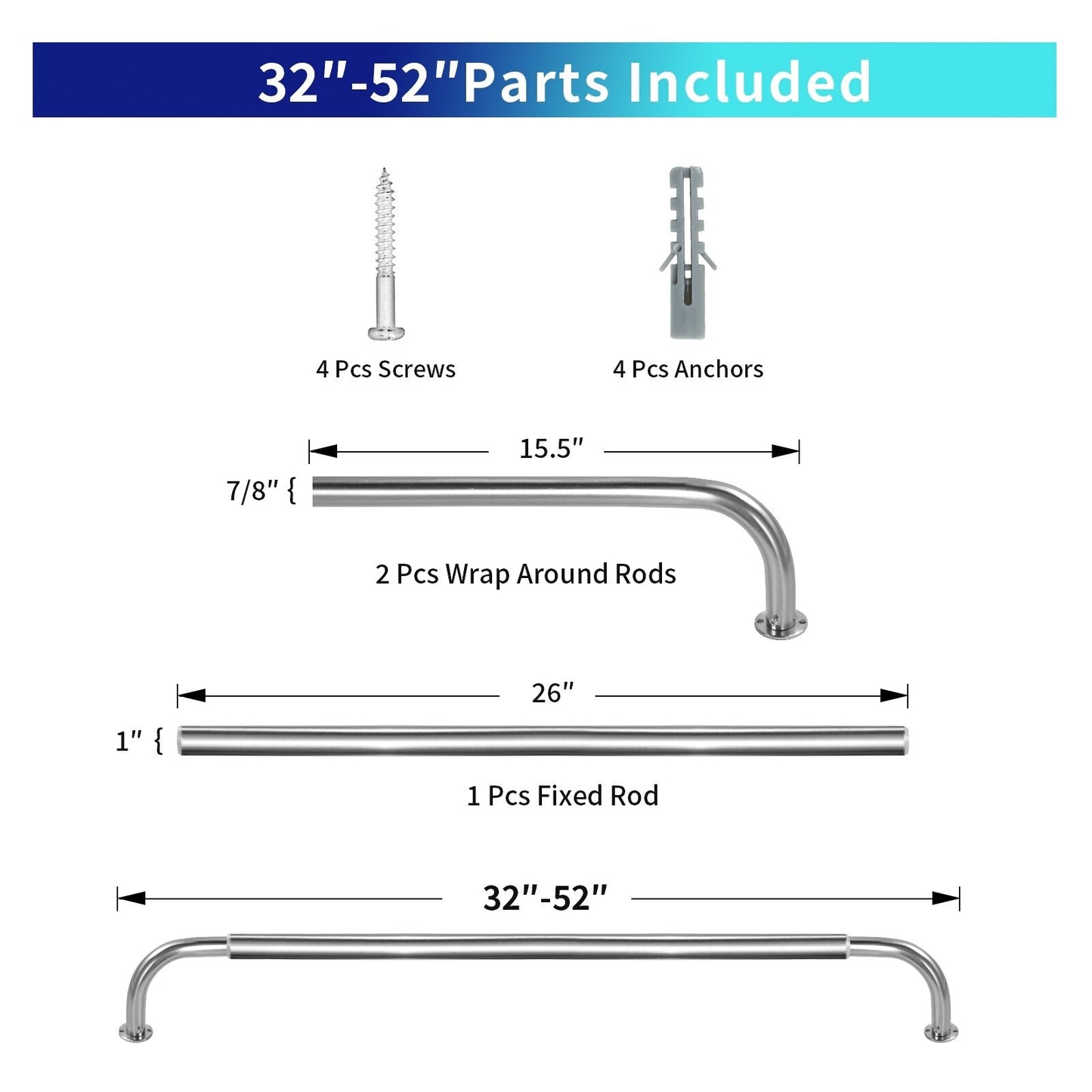 Energy-saving Wraparound Adjustable French Blackout Curtain Rod Set