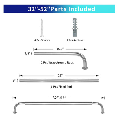 Energy-saving Wraparound Adjustable French Blackout Curtain Rod Set