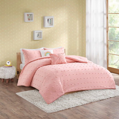 Ensley Cotton Jacquard Pom Pom Comforter Set by Intelligent Design Kids