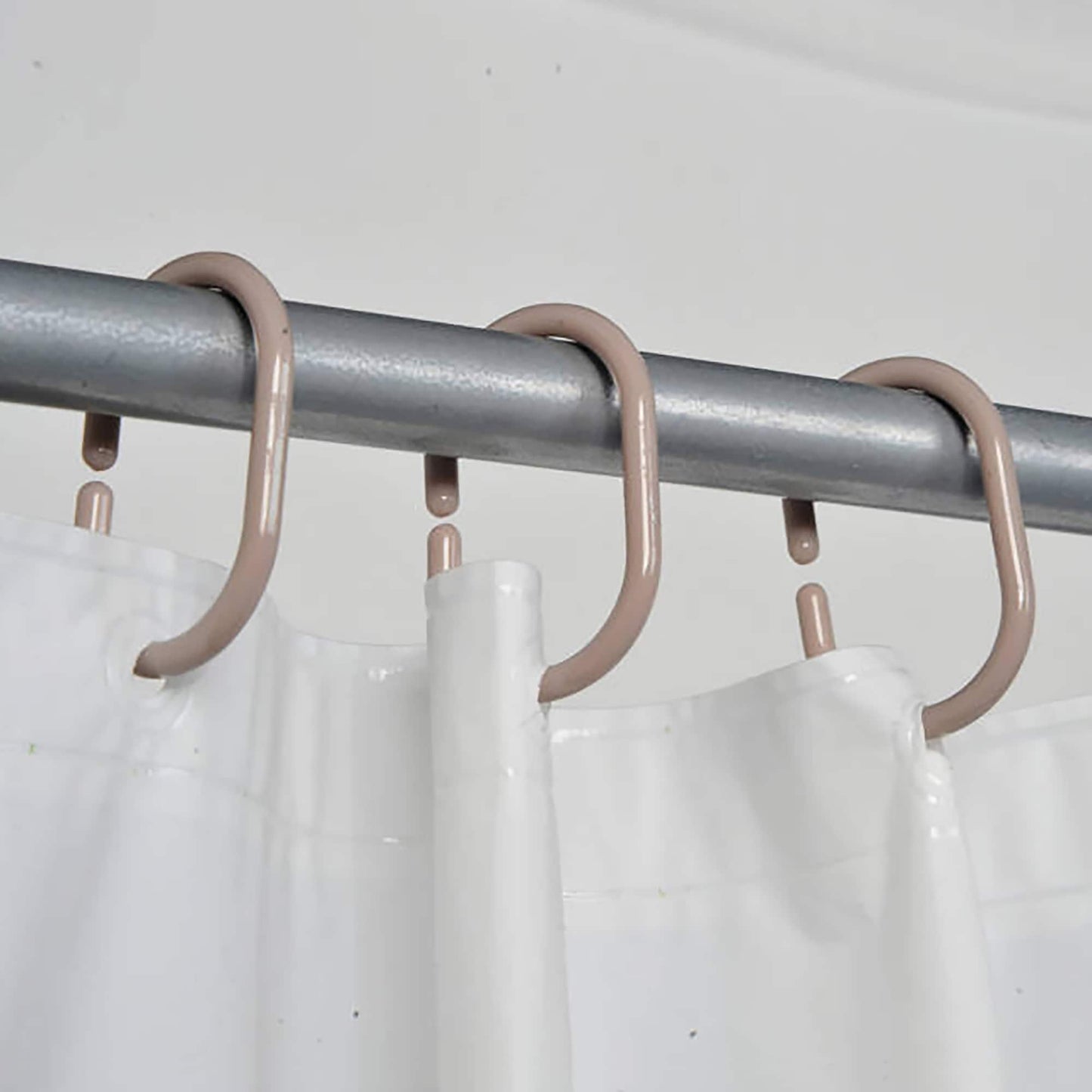 Evideco Shower Curtain Rings Plastic Hooks (Set of 12)