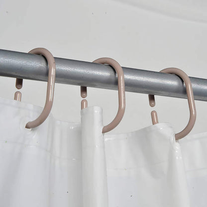 Evideco Shower Curtain Rings Plastic Hooks (Set of 12)