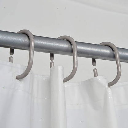 Evideco Shower Curtain Rings Plastic Hooks (Set of 12)