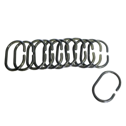 Evideco Shower Curtain Rings Plastic Hooks (Set of 12)