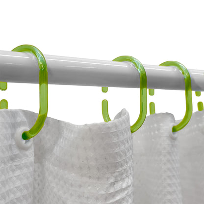 Evideco Shower Curtain Rings Plastic Hooks (Set of 12)