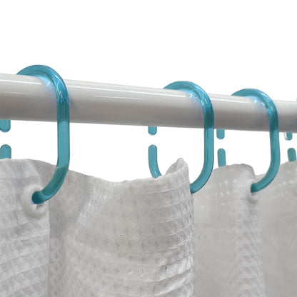 Evideco Shower Curtain Rings Plastic Hooks (Set of 12)