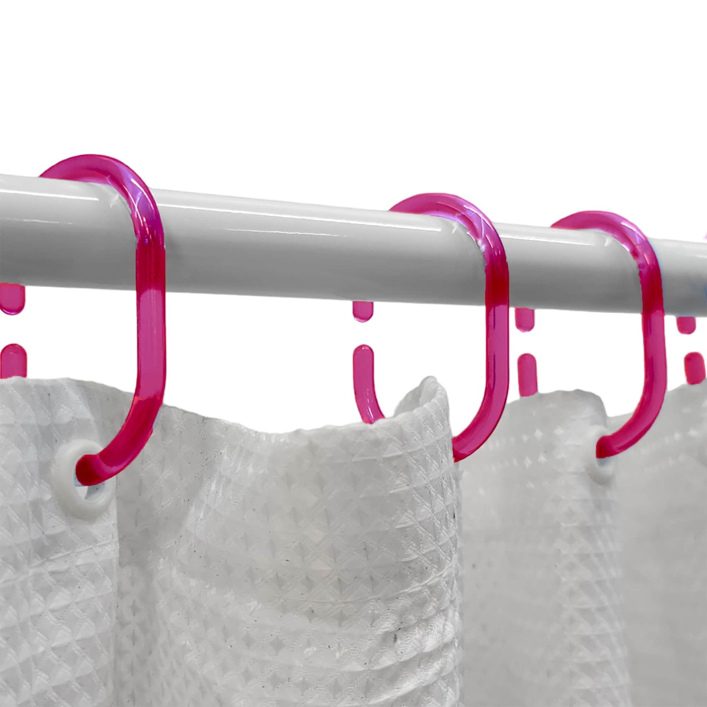 Evideco Shower Curtain Rings Plastic Hooks (Set of 12)