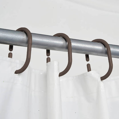 Evideco Shower Curtain Rings Plastic Hooks (Set of 12)
