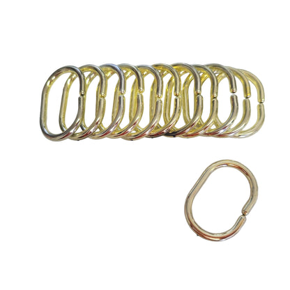 Evideco Shower Curtain Rings Plastic Hooks (Set of 12)