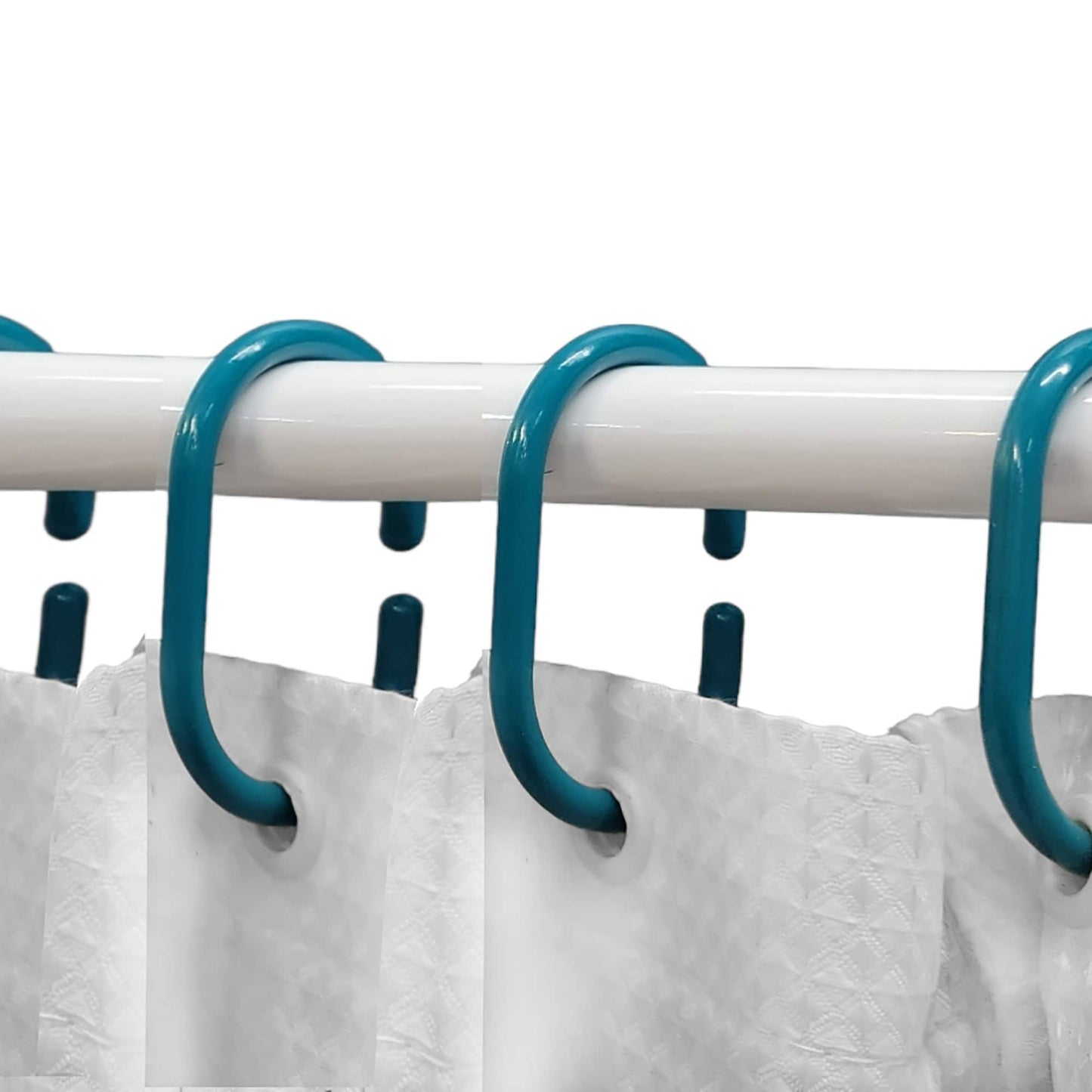 Evideco Shower Curtain Rings Plastic Hooks (Set of 12)