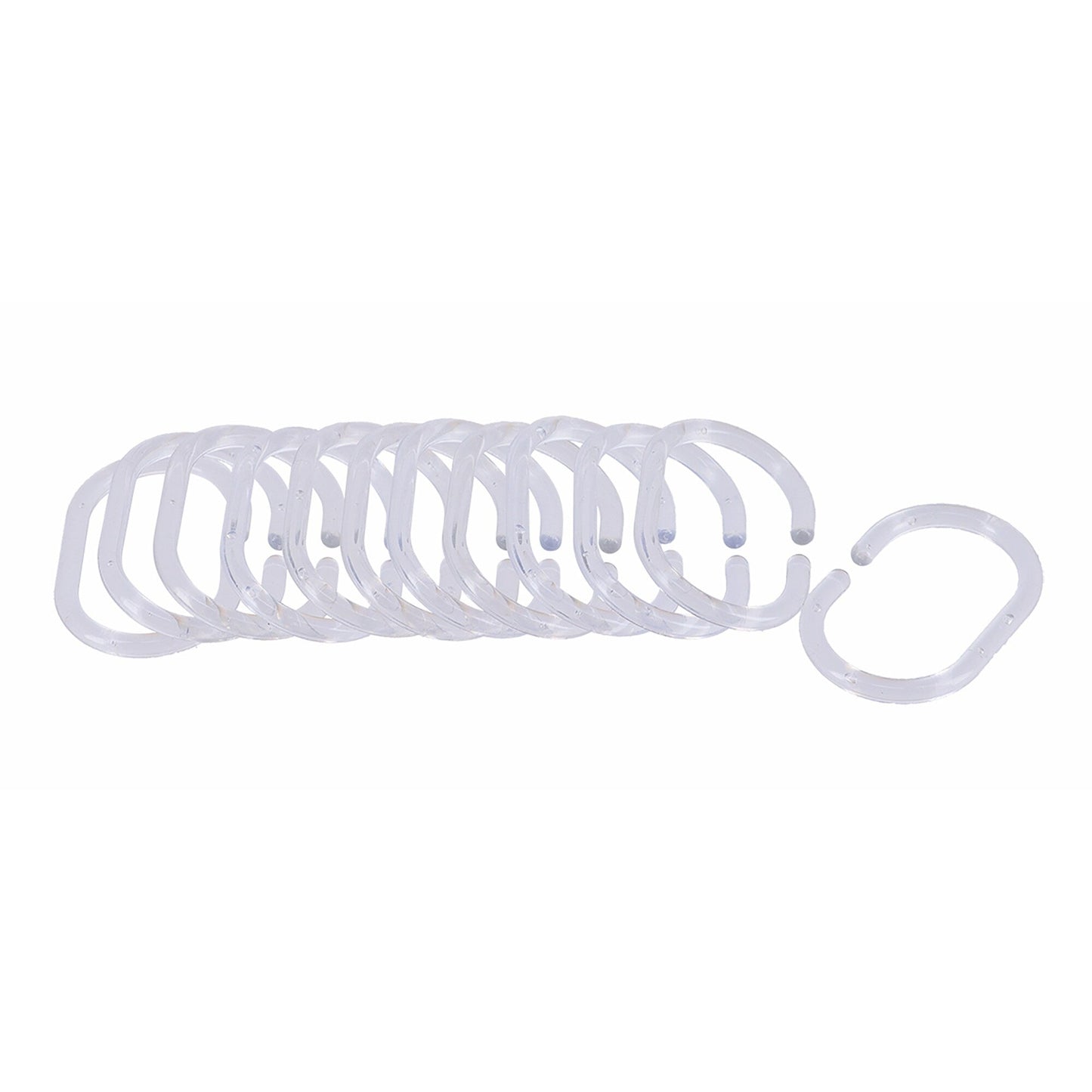 Evideco Shower Curtain Rings Plastic Hooks (Set of 12)