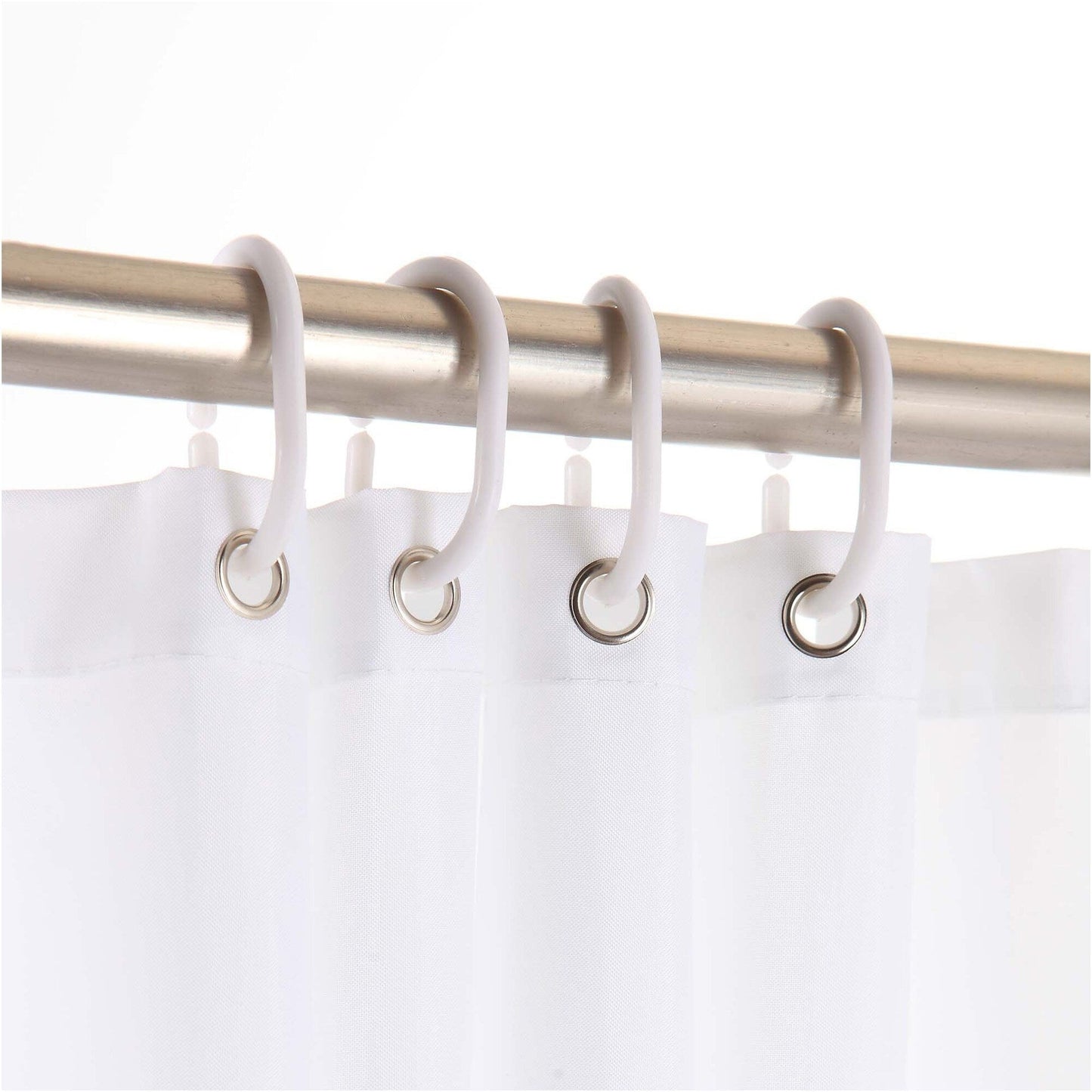 Evideco Shower Curtain Rings Plastic Hooks (Set of 12)
