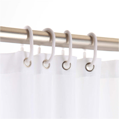 Evideco Shower Curtain Rings Plastic Hooks (Set of 12)