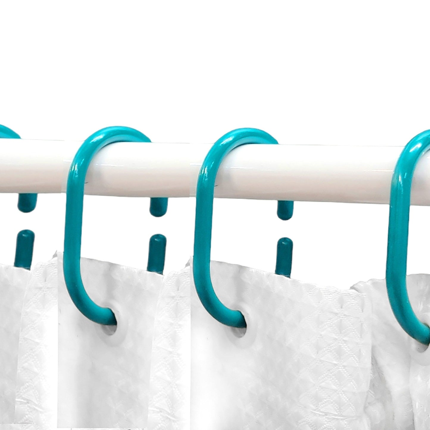 Evideco Shower Curtain Rings Plastic Hooks (Set of 12)
