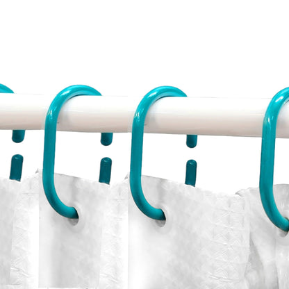 Evideco Shower Curtain Rings Plastic Hooks (Set of 12)
