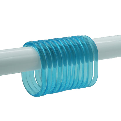 Evideco Shower Curtain Rings Plastic Hooks (Set of 12)