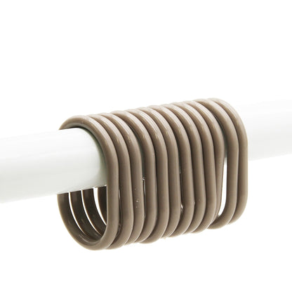 Evideco Shower Curtain Rings Plastic Hooks (Set of 12)
