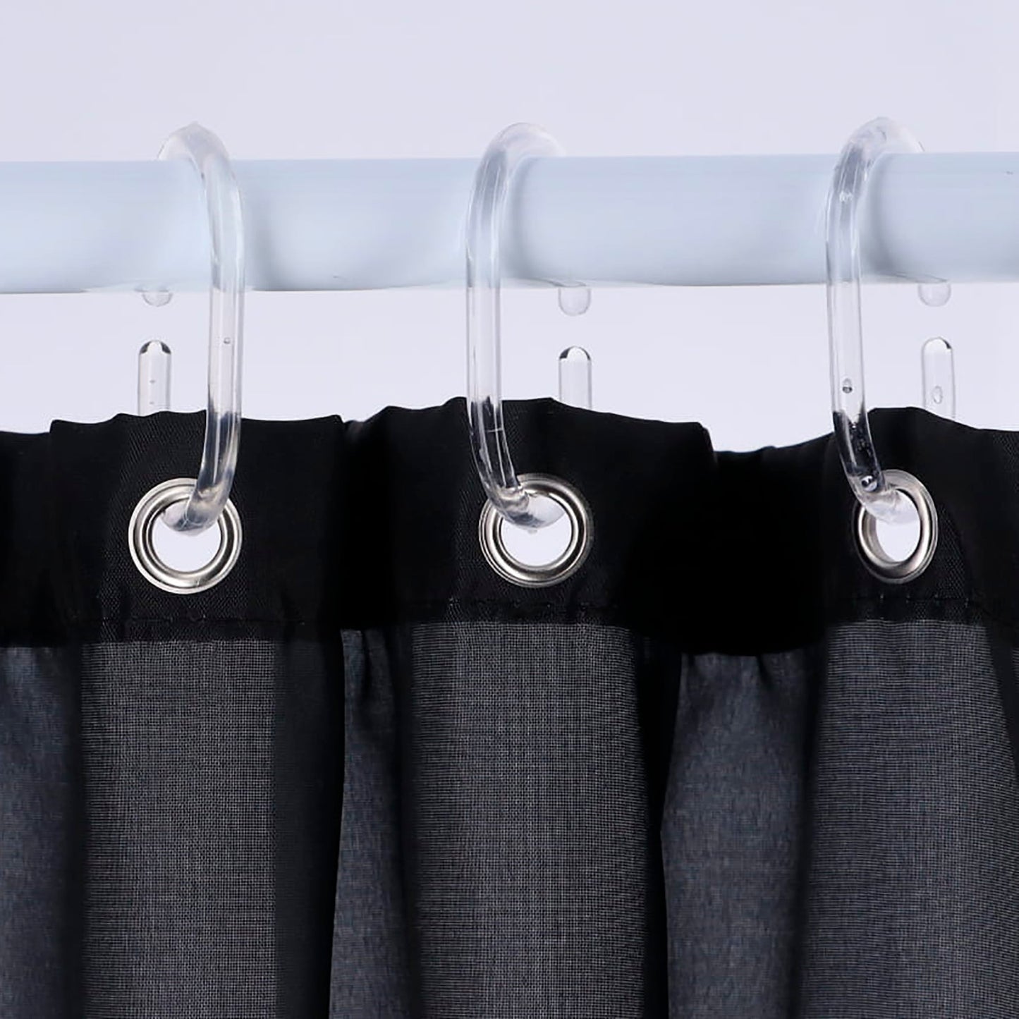 Evideco Shower Curtain Rings Plastic Hooks (Set of 12)