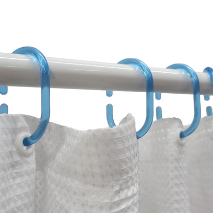 Evideco Shower Curtain Rings Plastic Hooks (Set of 12)