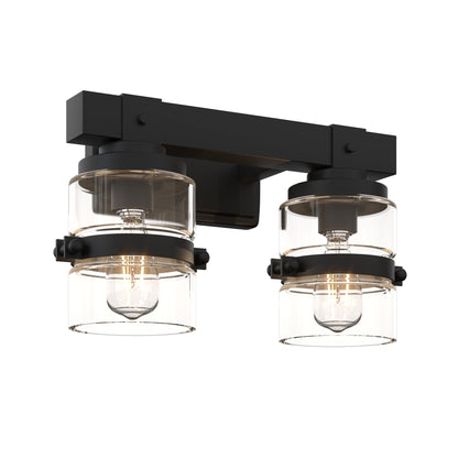 ExBrite Farmhouse 3-lights Bathroom Dimmable Iron Black Vanity Lights Wall Sconces