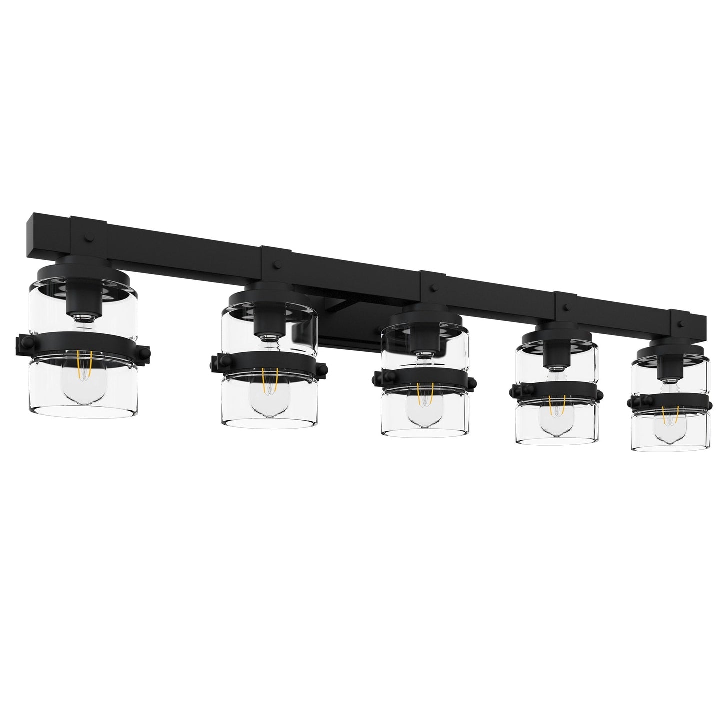 ExBrite Farmhouse 3-lights Bathroom Dimmable Iron Black Vanity Lights Wall Sconces