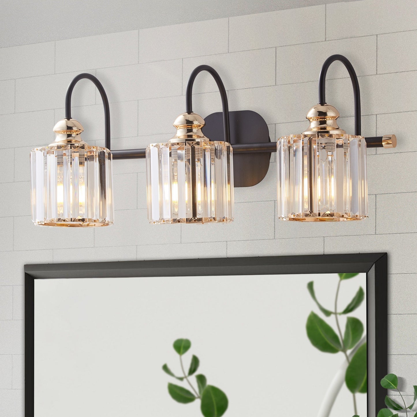 ExBrite Modern Rose Gold 1/2/3/4/5-light Bathroom Dimmable Crystal Vanity Lights Wall Sconces