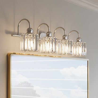 ExBrite Modern Rose Gold 1/2/3/4/5-light Bathroom Dimmable Crystal Vanity Lights Wall Sconces