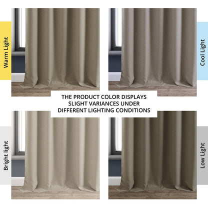 Exclusive Fabrics Faux Linen 100% Blackout Curtains Heat and Light Blocking - (1 Panel)