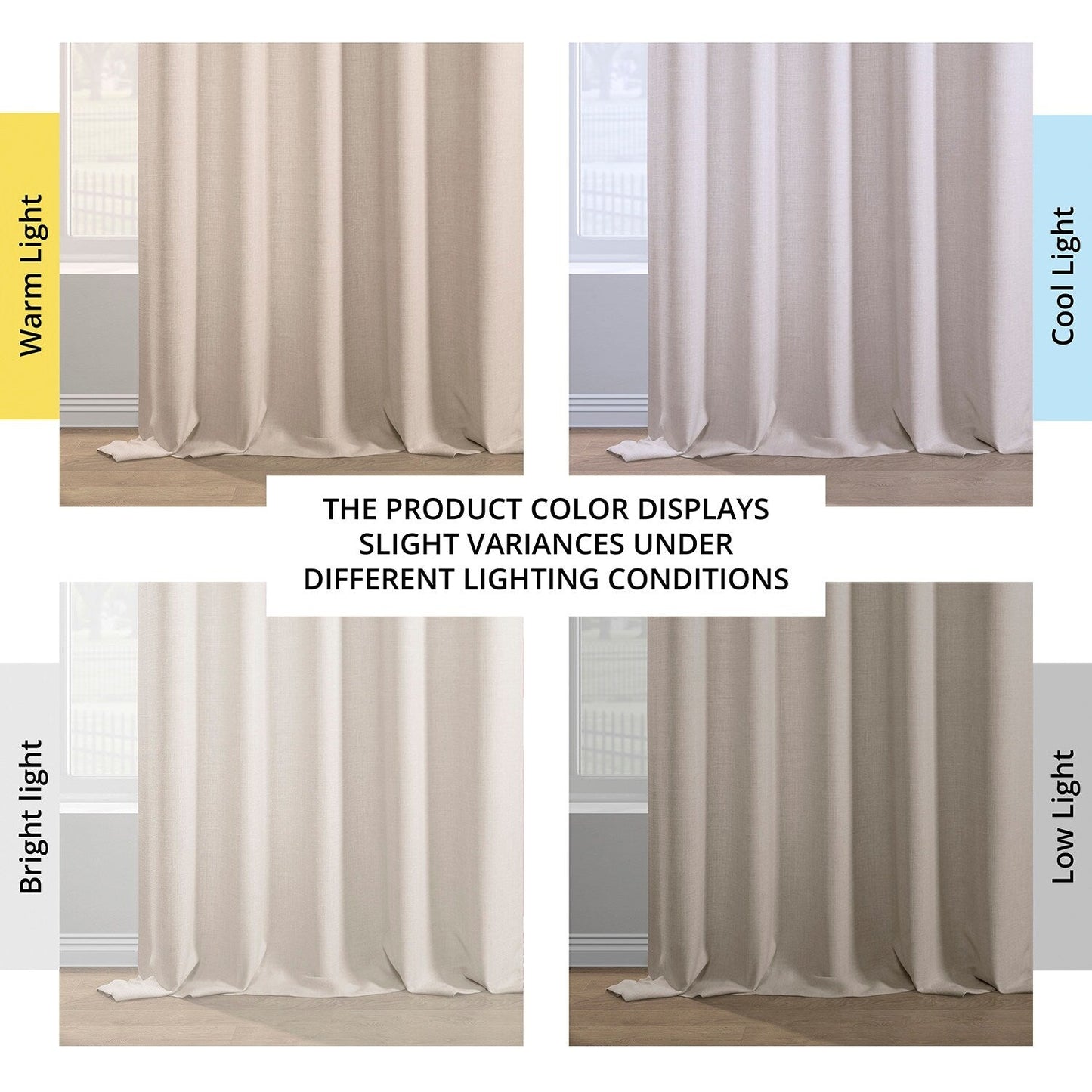 Exclusive Fabrics Italian Faux Linen Room Darkening Curtains for Bedroom & Living Room Curtains - Single Panel Window Curtains