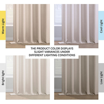 Exclusive Fabrics Italian Faux Linen Room Darkening Curtains for Bedroom & Living Room Curtains - Single Panel Window Curtains