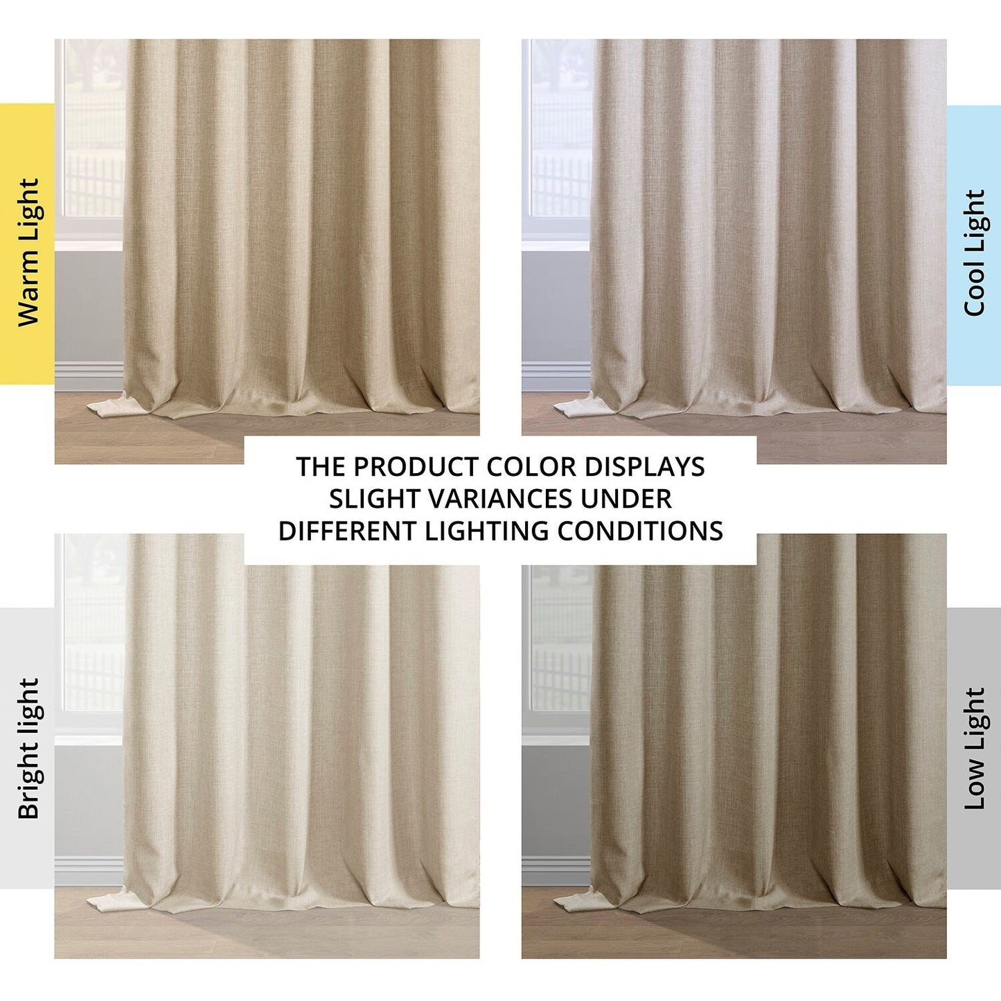Exclusive Fabrics Italian Faux Linen Room Darkening Curtains for Bedroom & Living Room Curtains - Single Panel Window Curtains